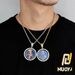 Chain Necklaces Hip hop Memory Rotatable double sided circular photo pendant micro-inset Zircon Hipster Hip Hop photo frame necklace_voghion.com