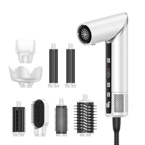 Naujas daugiafunkcis aštuonių viename sulankstomas karšto oro šukos buitinis greitaeigis bešepetis neigiamų jonų plaukų džiovintuvas plaukų tiesintuvas_voghion.com