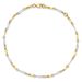 10K Two-tone Polished Fancy Link 1in Ext. Anklet_voghion.com