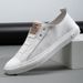 Calidad inmejorable Calidad inmejorable Moda 2025 Nuevo Cuero Genuino Pequeño Blanco Transpirable Lefu Moderno Versátil Zapatos Casuales para Hombre_voghion.com