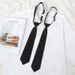 Unisex Black Tie Herren Reißverschluss Lazy No-Tie Hemd verziert JK lang und kurz Preppy Student Handbeat Girl_voghion.com