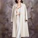 Elegante trench double-face in misto lana da donna - Soprabito slim fit di media lunghezza con cintura, revers classico a lancia, colore puro (beige/nero)_voghion.com