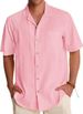 Herrenbekleidung Hemd Herren Casual Kubanischer Kragen Kurzarmhemd Button-Down Baumwolle Sommer Strandurlaub Hawaiihemd Männer_voghion.com