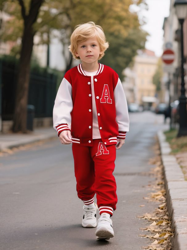 Kid's Clothing Autumn And Winter Hot Selling Clothes For Children's Long Sleeved Hooded Contrast Color A Jacket Baseball Uniform_voghion.com