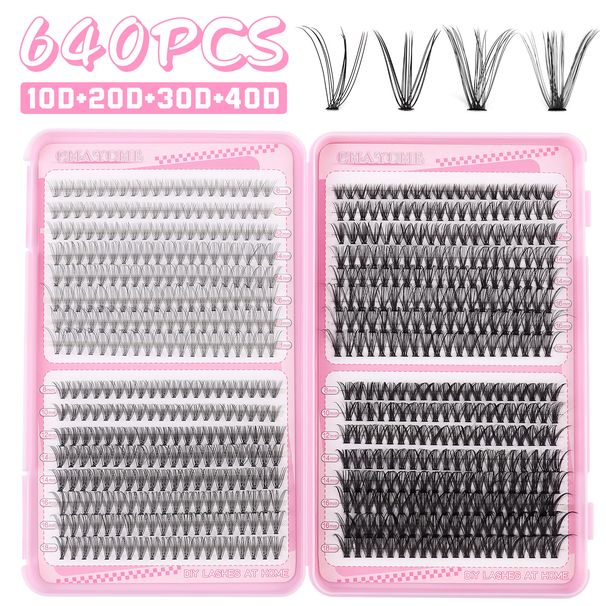 Ciglia finte a ciuffo singolo segmentato fai da te, set di ciglia finte giornaliere naturali lunghe morbide 8 ciglia ricce 18D_voghion.com