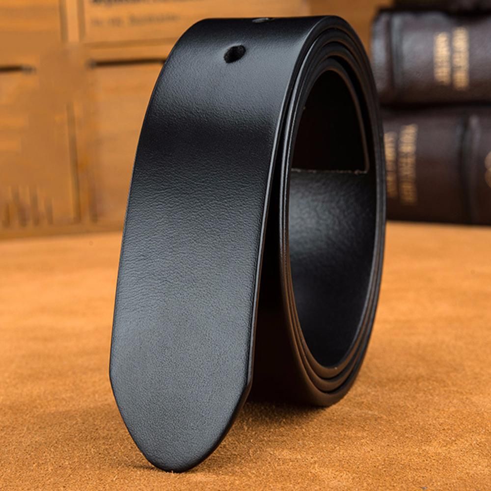 HOT HIDUP Topkvalitet rent massivt okselæder til pin Glat mænd ko-rem Vintage bælter 38 mm bredde uden spænde NWJ627_voghion.com