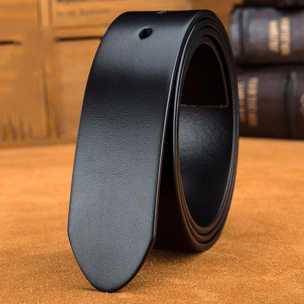 HOT HIDUP Topkvalitet rent massivt okselæder til pin Glat mænd ko-rem Vintage bælter 38 mm bredde uden spænde NWJ627_voghion.com