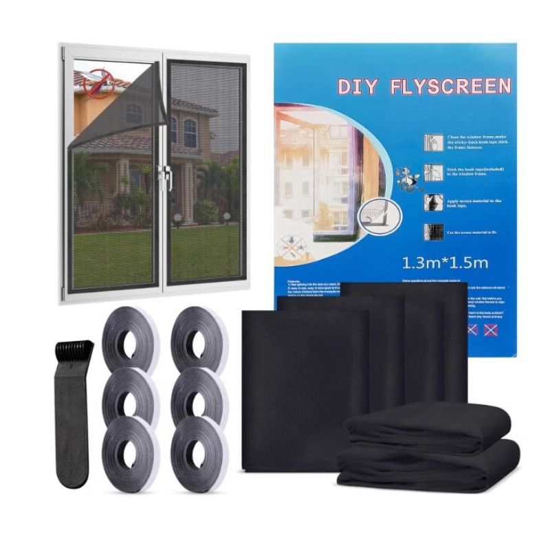 Self-Adhesive Magnetic Window Screen - No Drill Easy Install Mesh Curtain For Doors & Windows DIY Bug Proof Net With Velcro Tape_voghion.com
