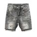 Men's Clothing Ripped Denim Shorts Men's Summer Thin Print Scraped Slim Fit Mid Length Pants VersatileStyle Trendy Five Point Pants_voghion.com