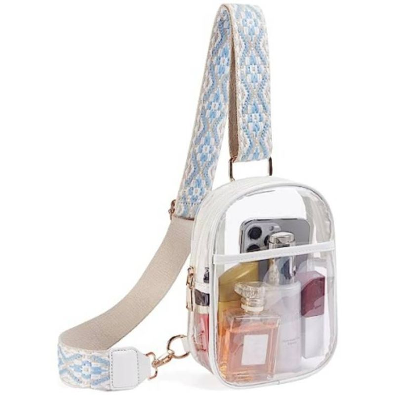 Designer Moud nei PVC Jacquard Riemen Damen Eenzelrucksak schwéier Duty transparent Broscht Späicherbeutel_voghion.com