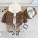 Baby's Stylish Plaid Cardigan Jacket Three Piece Set 2025 Spring And Autumn New Style Boys' Casual Hoodie Sweatshirt_voghion.com