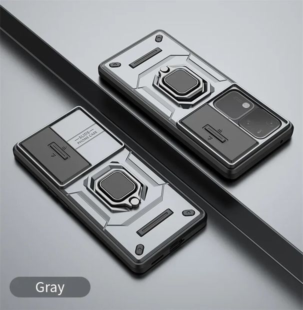 Slide Lens Camera Armor Case für Vivo V30 Pro 5G Schutzhülle mit Ring-Autohalter Shell Coque Fundas Capa_voghion.com