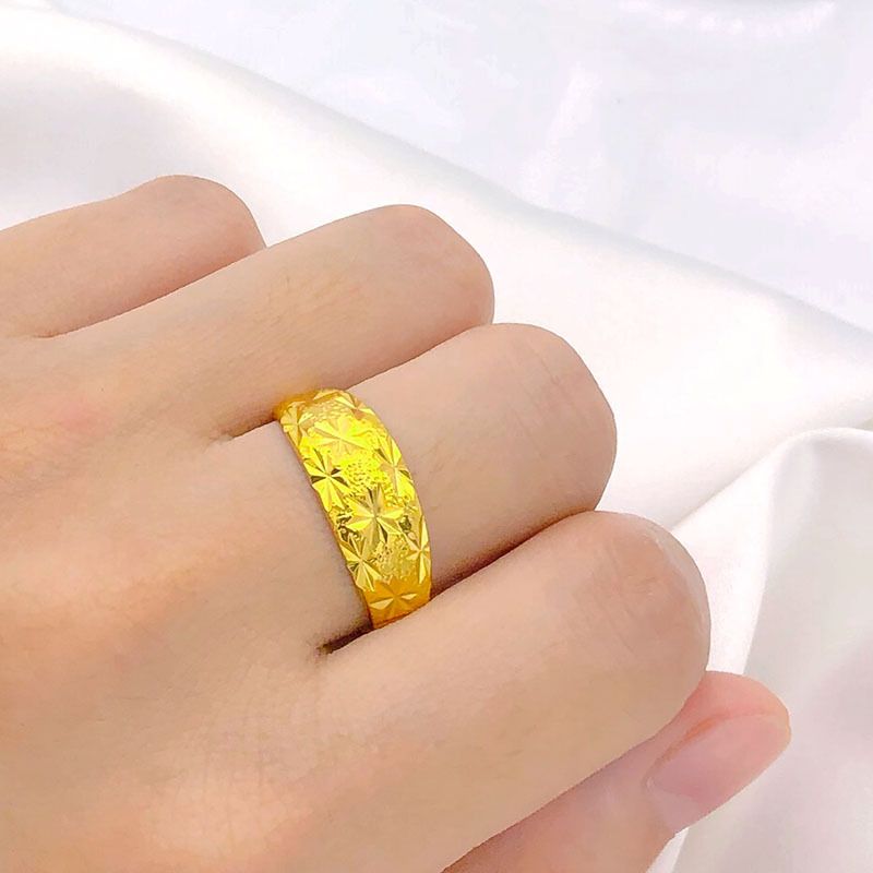 Anel masculino moderno banhado a ouro vietnamita com areia, joia duradoura com 999 cores_voghion.com