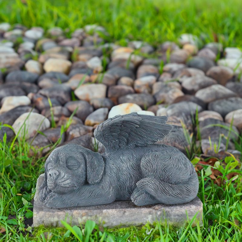 New Garden Creative Angel Cat Dog Ornaments Resin Pet Tombstone Memorial Stone Decorations Animal Figurines_voghion.com