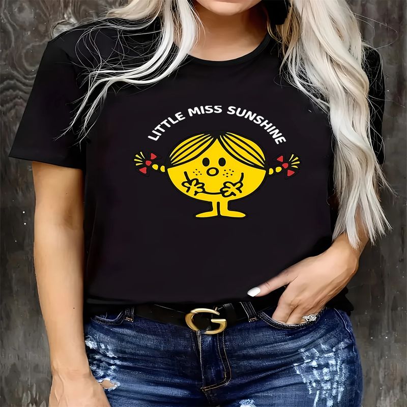Camiseta de cuello redondo con estampado gráfico, camiseta informal de manga corta para primavera y verano, ropa de mujer, camisetas, blusas femeninas, ropa urbana._voghion.com