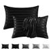Satin Stripe Pillowcase Set – Luxury Satin Pillow Cover With Envelope Closure (Silky Soft Wrinkle-Resistant Queen Size 2-Pack White & Gold)_voghion.com