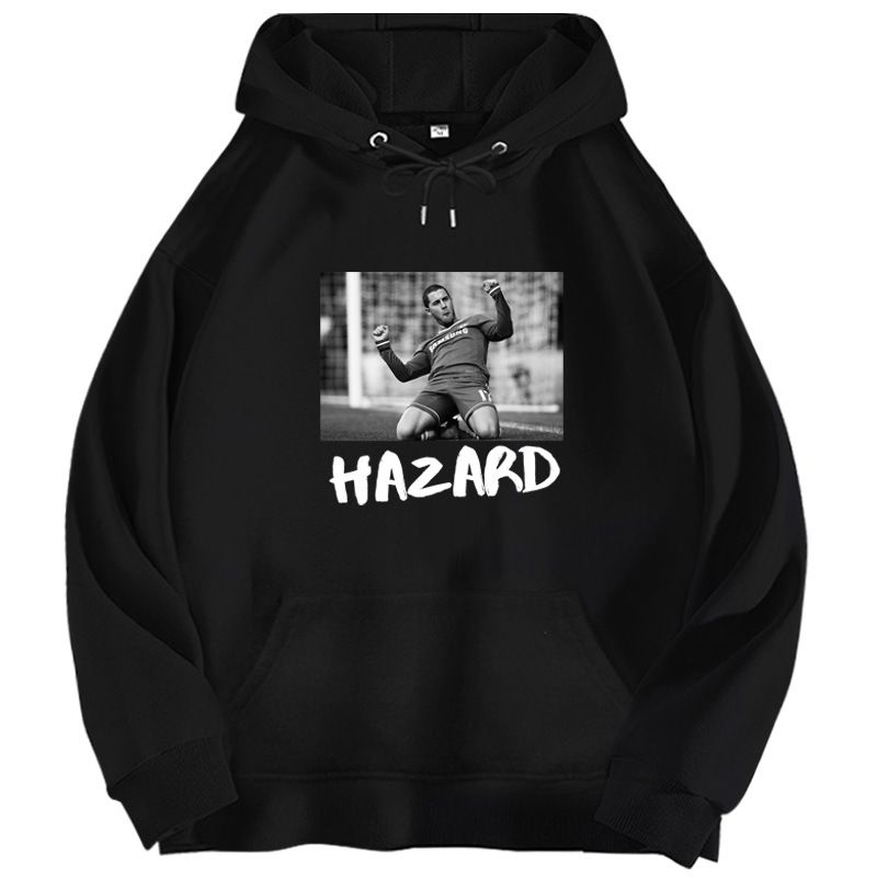 370G Football Eden Hazard Long Sleeved Hoodie With Men's Women's Printed Autumn And Winter Loose Fitting Fashion Clothes_voghion.com