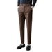 New men's casual high-quality thick fashionable woolen pants belt decorative slim-fitting trousers_voghion.com