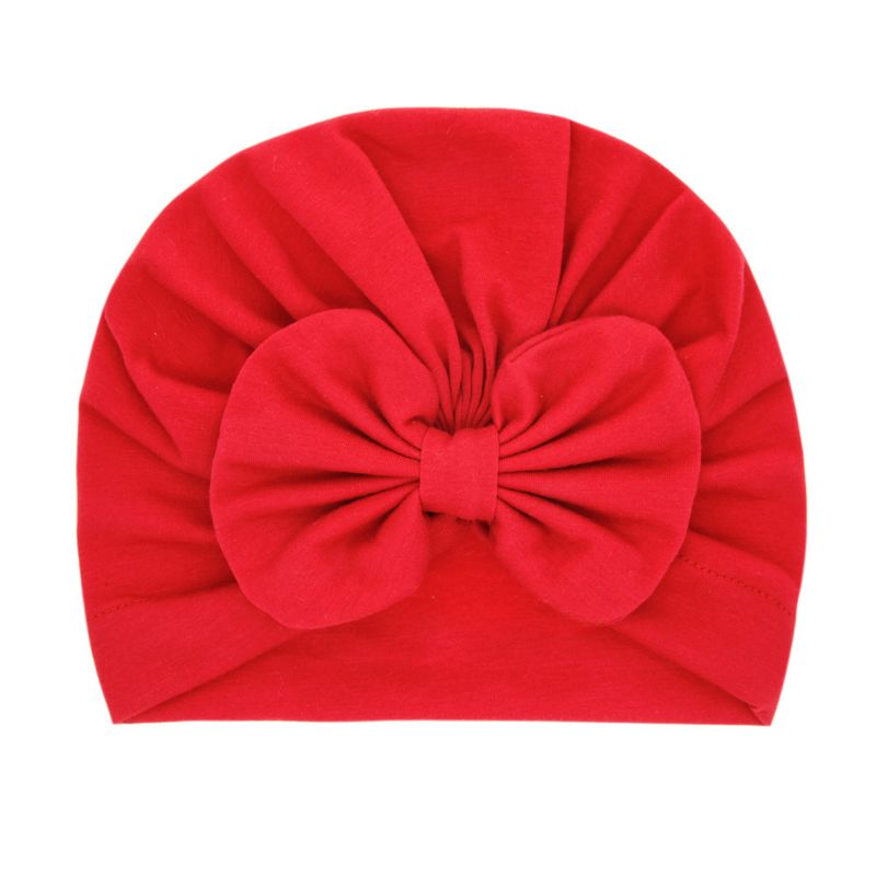 Effen kindermuts, babymuts met strik, pasgeboren muts met effen band, optie met meerdere kleuren_voghion.com