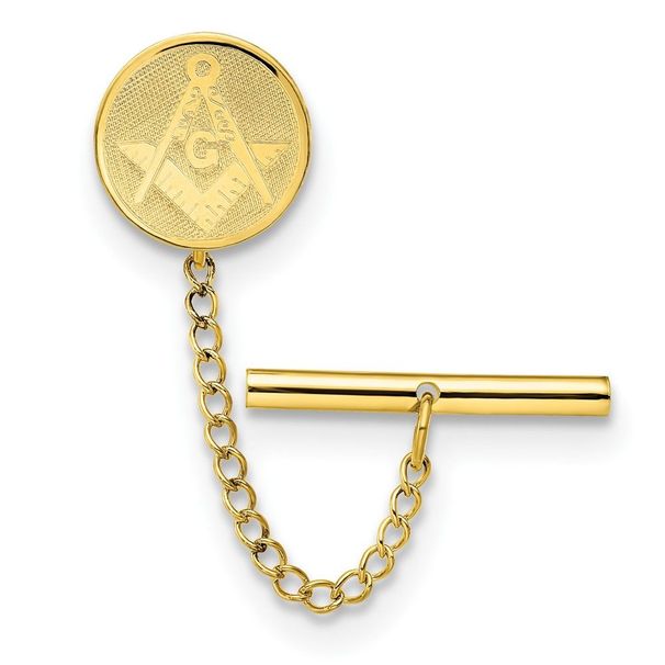 Kelly Waters Gold-plated Masonic Tie Tac With Safety Chain_voghion.com