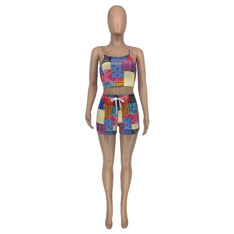  Zweiteiliges Set mit Paisley-Sommer-Hosenträgern für Damen_voghion.com