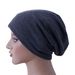 Gorro de punto de doble capa para mujer: jersey de color liso (estilo Baotou)_voghion.com