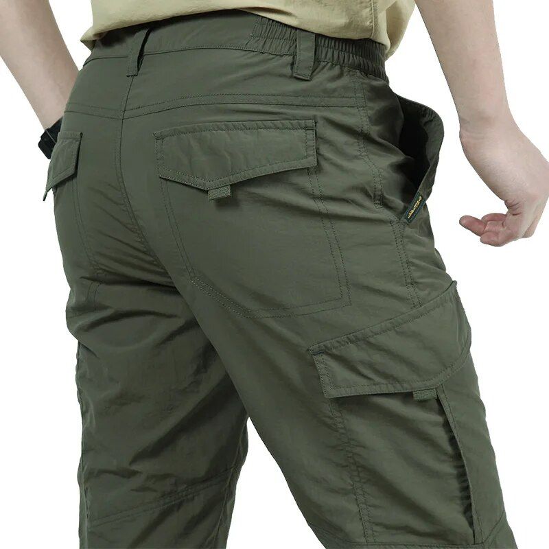 Pantalon tactique militaire cargo pour homme, imperméable, décontracté, résistant à l'usure, multi-poches, pour randonnée et travail en plein air_voghion.com