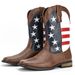 Glide Personalized Fashion Design Five-Pointed Star Slip-On Men's Western Cowboy Boots_voghion.com