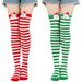 Gestreifte Weihnachtsmannpuppen, Bekleidungszubehör, Weihnachtssocken, Overknee-Strümpfe_voghion.com