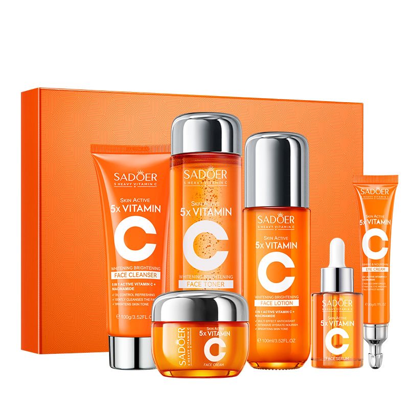 Cutie de set de produse pentru îngrijirea pielii, cadou pentru albire și strălucire, SADOER Five Dimensional C în limba engleză_voghion.com