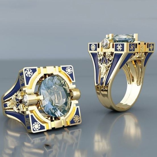 Beidi Square With Round Haoshi Ring For Men_voghion.com