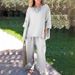Women's new cotton and linen suits Women's fashion solid color loose casual trousers two-piece suit_voghion.com