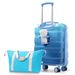 20" Carry-on Luggage With Cup Holder – Lightweight Glossy Hardshell Suitcases With Spinner Wheels, TSA Lock, Airline Approved, 2 Piece Set_voghion.com