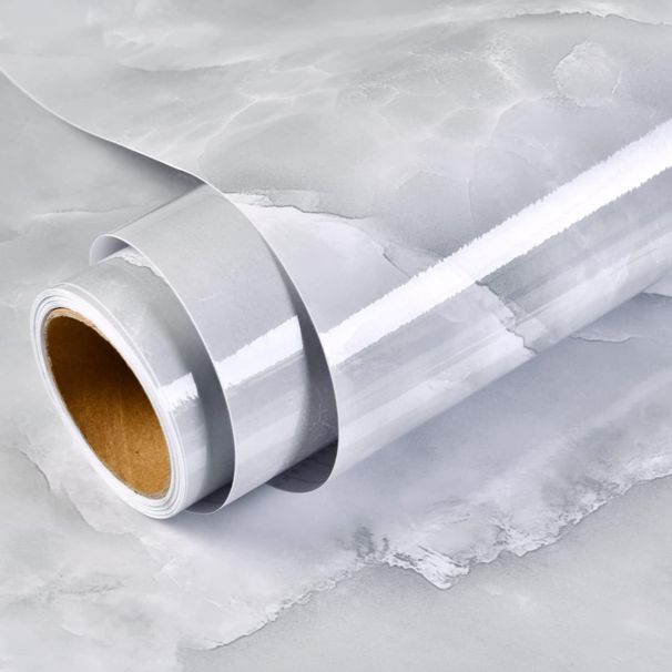 Gray Peel And Stick Marble Removable Wallpaper Pull Countertop Cabinet Self-Adhesive Stickers_voghion.com