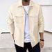 Men's Clothing Men's Casual Long Sleeve Youth Men's Jacquard Pocket Lapel Zipper Casual Jacket Men's Coat_voghion.com