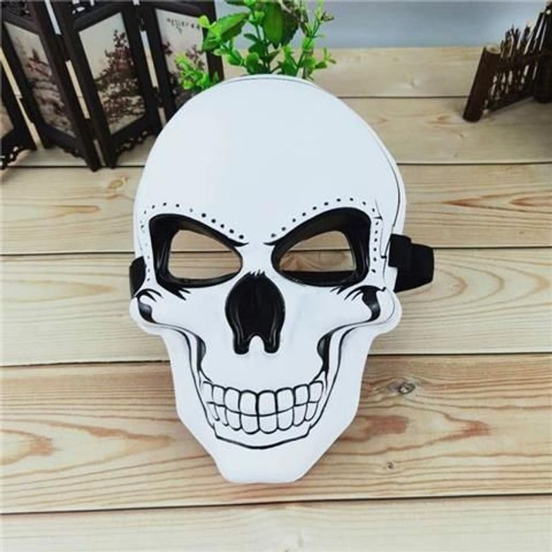 White Skull Glowing LED Halloween Horror Scary Ghost Face Photography DJ Mask Internet Celebrity Cool_voghion.com