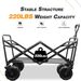 Collapsible Heavy Duty Beach Wagon Cart Outdoor Folding Utility Camping Garden Beach Cart With Universal Wheels Adjustable Handle Shopping_voghion.com