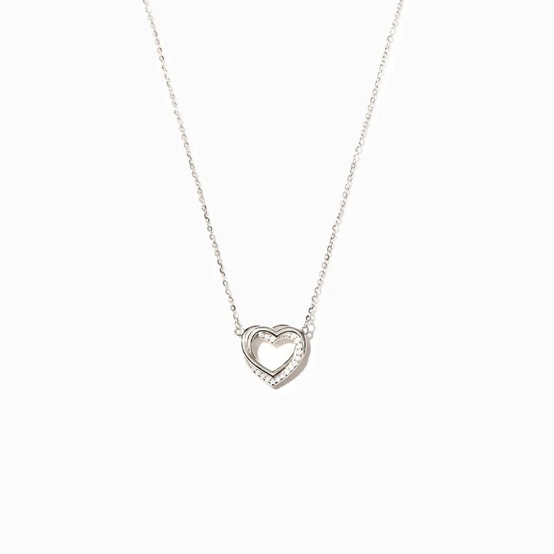Collana in argento sterling S925 per donna, versatile, a forma di cuore, con diamanti sovrapposti, semplice, alla moda, con catena a clavicola_voghion.com