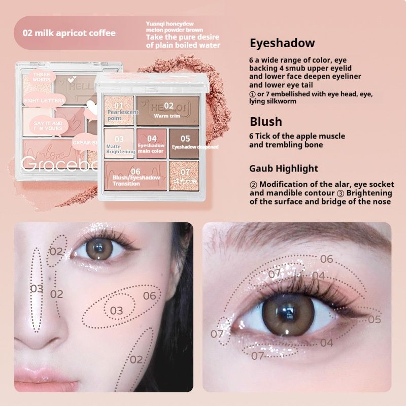 Samt Leuchtende Farben Lidschatten Teint Matt Perlglanz Polarisierte Make-Up_voghion.com