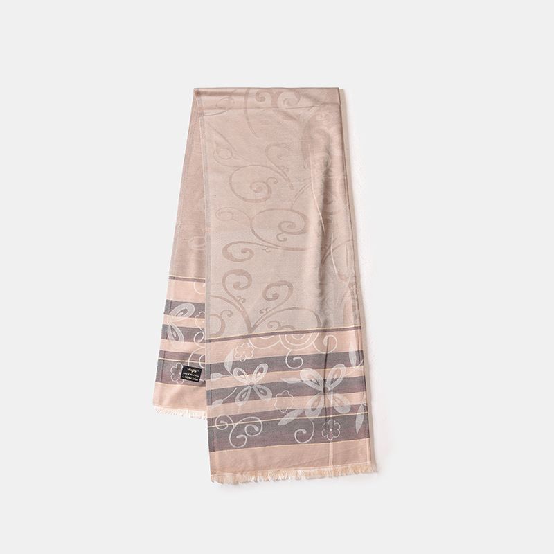 Sciarpa di seta, sciarpa etnica a righe, hijab, protezione solare multifunzionale, asciugamano ampio, da donna_voghion.com