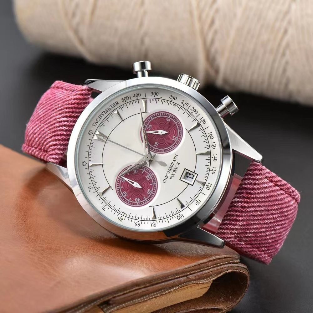 Platform Fashion Multi Functional Five Needle Calendar Men's Timing Quartz Watch_voghion.com