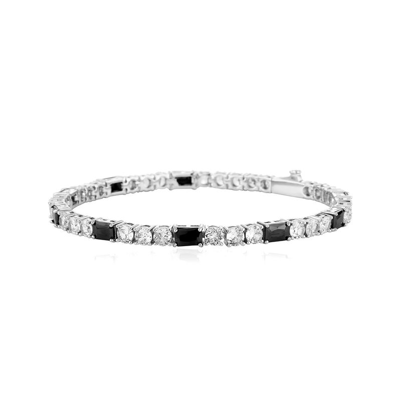 Men's Jewelry 4MM Single Row Tennis Chain With Square Zirconia Mix Design Hip Hop Style Necklace And Bracelet Set In Gold And Silver_voghion.com