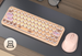 Girls Office Three-Mode Wireless Bluetooth Mouse Set Gradient Color Computer Laptop Membrane Mechanical Keyboard_voghion.com