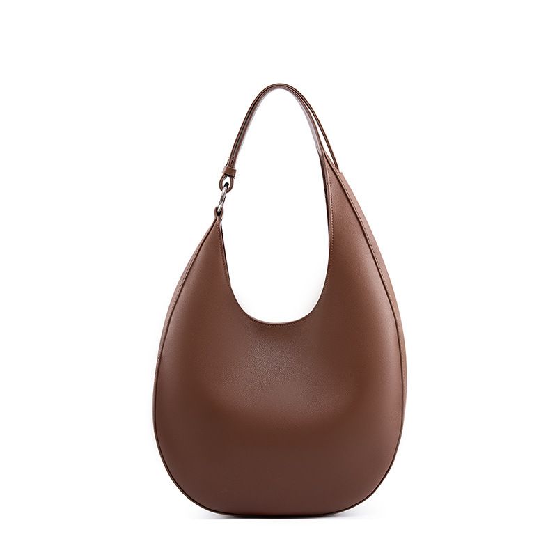 Borsa a mezzaluna di design di nicchia, borsa semicircolare a forma speciale, borsa a tracolla singola da donna sottobraccio in vera pelle_voghion.com
