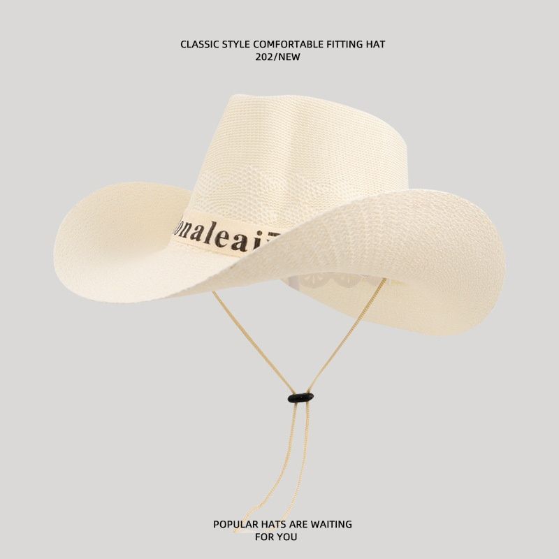 Western Cowboy Outdoor Versatile Women's Sunshade Straw Men's Travel Leisure Summer Fishing Sunscreen Cool Hat_voghion.com