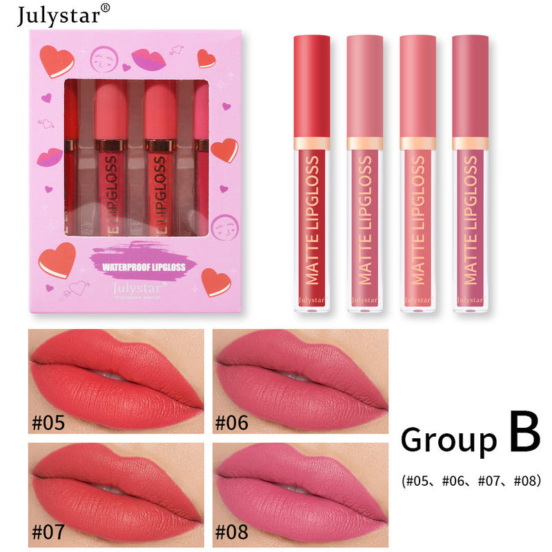 Julystar European-American Velvet Foggy Matte Lippenstift-Set – Natürlicher, langanhaltender, wischfester flüssiger Lipgloss_voghion.com