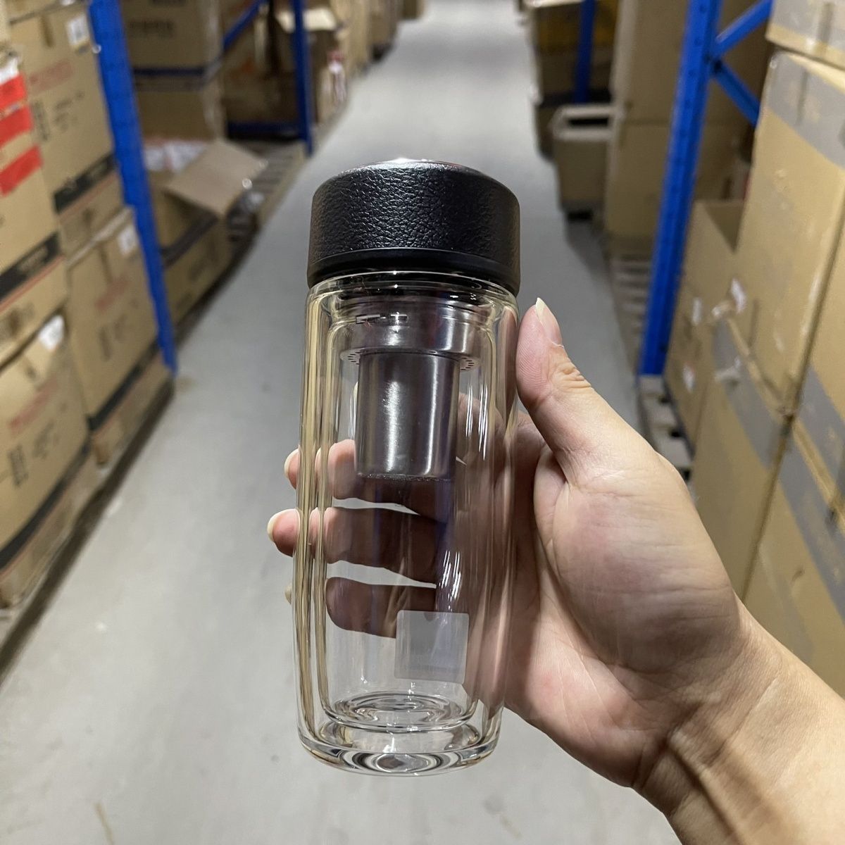 Goose Egg Double Layer Men's Glass Thickened Heat Insulation Large Capacity Portable Water Separation Car Business Tea_voghion.com