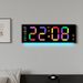Modern LED Wall Clock With Ambient Light, Digital Display, Calendar, Temperature & Alarm - 6691R (White/Black)_voghion.com