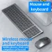 Mouse Bluetooth 5.0 2.4G Combo Rechargeable Full Size Wireless Keyboard For Notebook Laptop Tablet IPad PC_voghion.com