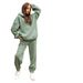 2021 Women's Autumn And Winter New Fashion Solid Color Hooded Sweatshirt Casual Two-piece Set_voghion.com